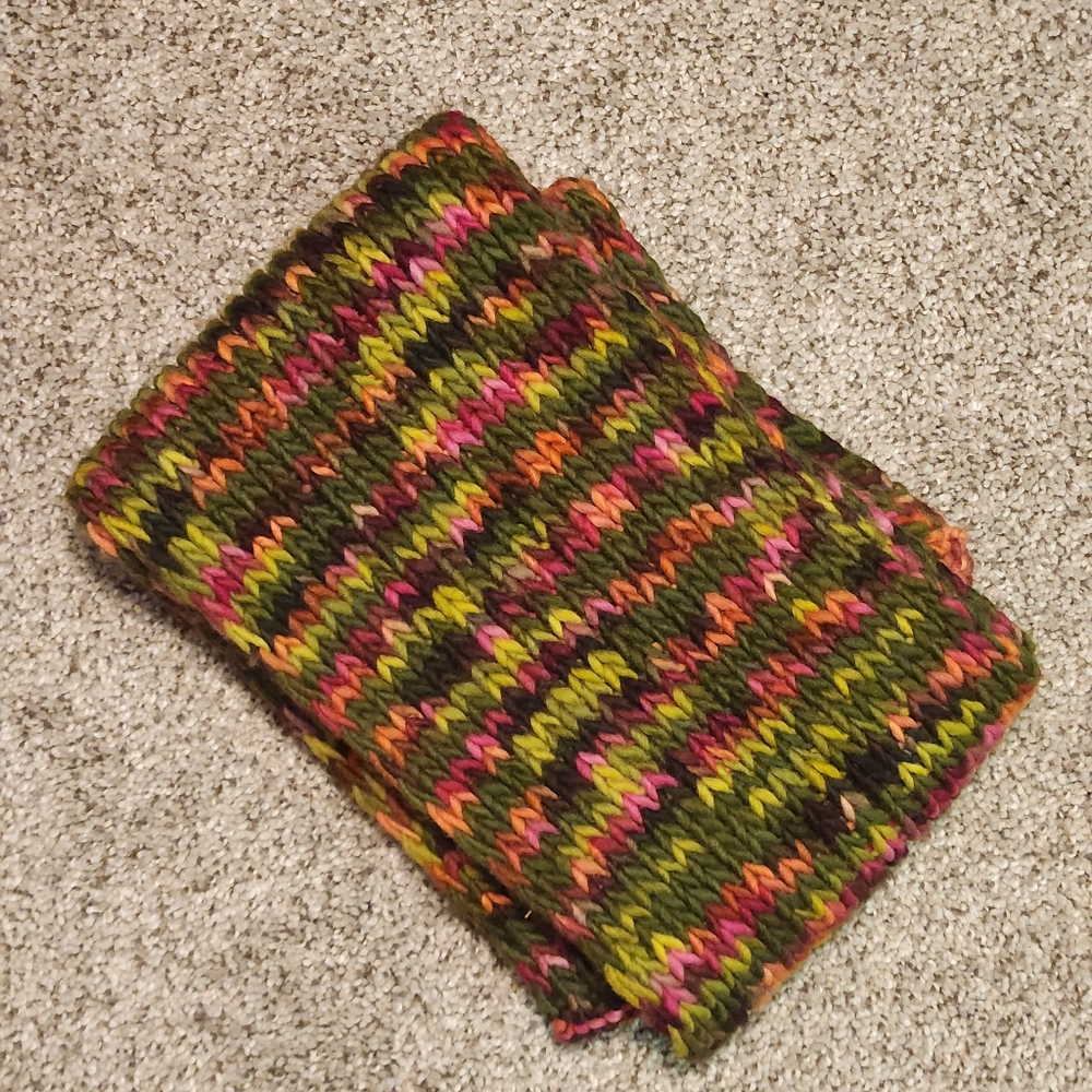 🔥Handmade Knit Scarf Fall-tones Cozy Soft 62"x7" - Picture 3 of 6